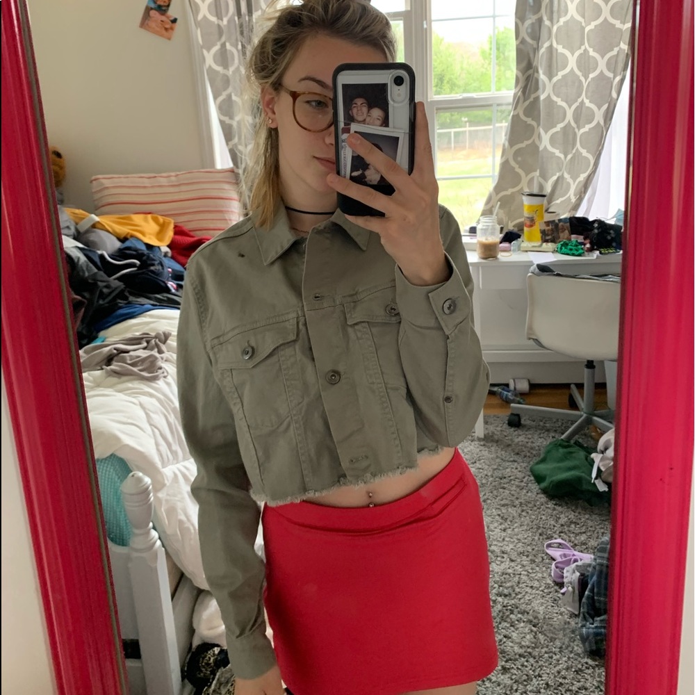 cropped jean jacket